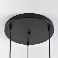 Design svart taklampa med bärnstensfärgat glas, 3-ljus - Lainas