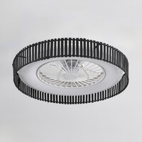 Takfläkt Cakir med LED - svart bambuskärm
