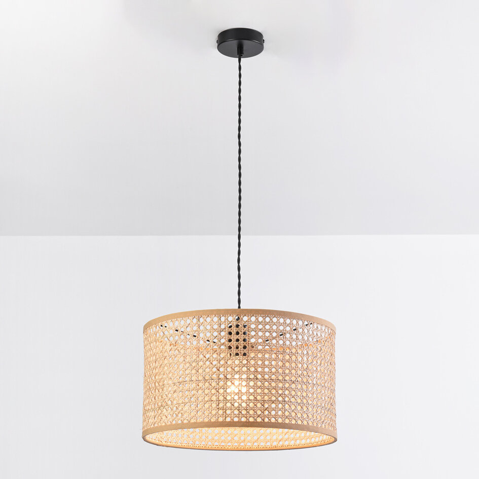 Pendellampa Mimbre med en lampa - rotting