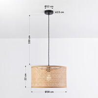 Pendellampa Mimbre med en lampa - rotting