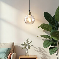 Pendellampa Lotte med en lampa - konjaksfärgat glas med kupning
