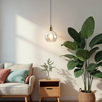 Pendellampa Lotte med en lampa - konjaksfärgat glas med kupning