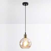 Pendellampa Lotte med en lampa - konjaksfärgat glas med kupning