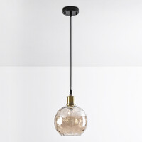 Pendellampa Lotte med en lampa - konjaksfärgat glas med kupning