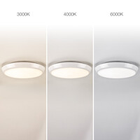 Taklampa vit Ø25,5 cm med nödenhet, sensor och CCT-omkopplare 3000/4000/6000K