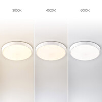 Taklampa vit Ø35,2 cm med nödenhet - CCT switch 3000K/4000K/6000K