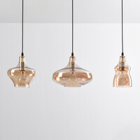 3-ljus industriell taklampa med bärnstensfärgat glas - Maracas
