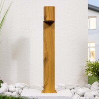 Smart stående utomhuslampa Simone - 50 cm träutseende med 4,9W wifi-LED-lampa och Tuya Smart-app