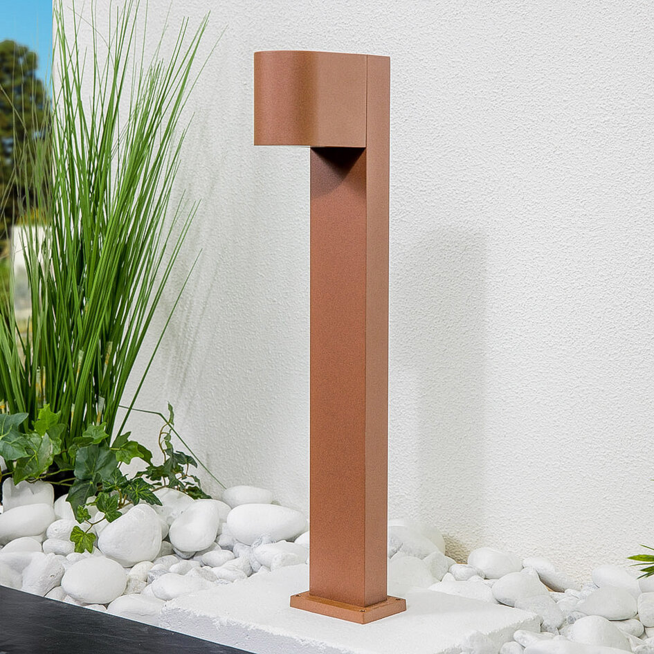 Smart stående utomhuslampa Simone - 50 cm rostbrun med 4,9W wifi-LED-lampa och Tuya Smart-app