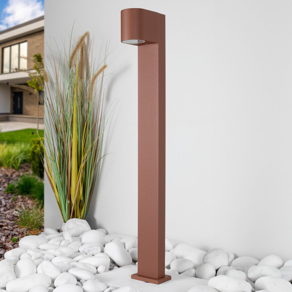 Smart stående utomhuslampa Simone - 50 cm rostbrun med 4,9W wifi-LED-lampa och Tuya Smart-app