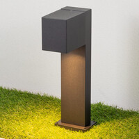 Smart stående utomhuslampa Simone med kvadratiskt huvud - 30 cm svart med 4,9W wifi-LED-lampa och Tuya Smart-app