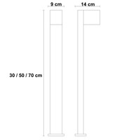 Smart stående utomhuslampa Simone med kvadratiskt huvud - 30 cm svart med 4,9W wifi-LED-lampa och Tuya Smart-app