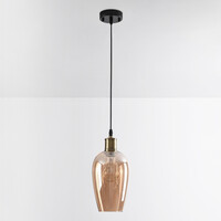 Pendellampa Verona med en lampa - enfärgat amberglas