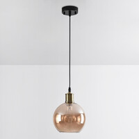 Pendellampa Verona med en lampa - enfärgat amberglas
