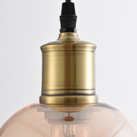 Pendellampa Verona med en lampa - amberfärgat glas med kupning