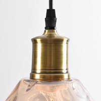 Pendellampa Verona med en lampa - droppformat amberfärgat glas med kupning
