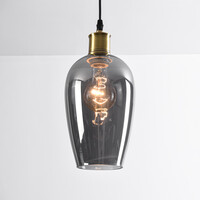 Pendellampa Verona med en lampa - rökfärgat glas, avlång