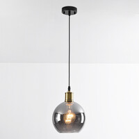 1-ljus taklampa Verona smoke spegeleffekt - runt glas