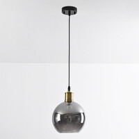 1-ljus taklampa Verona smoke spegeleffekt - runt glas