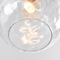 Pendellampa Verona med en lampa - droppformat transparent glas med kupning