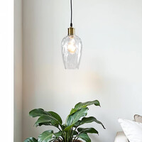 Pendellampa Verona med en lampa - avlångt transparent glas med kupning