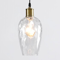 Pendellampa Verona med en lampa - avlångt transparent glas med kupning