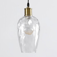Pendellampa Verona med en lampa - avlångt transparent glas med kupning