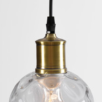 Pendellampa Verona med en lampa - avlångt transparent glas med kupning