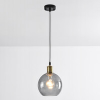 Pendellampa Liya med en lampa i rökgrått glas, variant 1