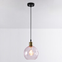 Pendellampa Liya med en lampa i rött glas, variant 1