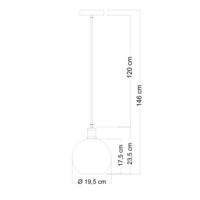 1-ljus taklampa Liya - rött glas variant 4