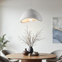 Wabi sabi-pendellampa Cemento i vit steneffekt - 60 x 47 cm