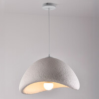Wabi sabi-pendellampa Cemento i vit steneffekt - 60 x 47 cm