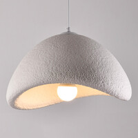 Wabi sabi-pendellampa Cemento i vit steneffekt - 60 x 47 cm