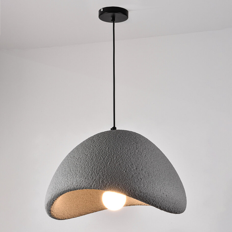 Wabi sabi-pendellampa Cemento i grå steneffekt - 60 x 47 cm
