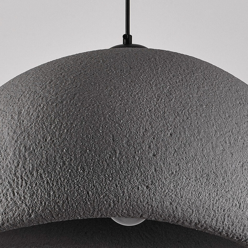 Wabi sabi-pendellampa Urban Stone med grått stenmönster - 48 x 38 cm