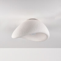 Wabi sabi-taklampa Concrete Aura 38 x 30 cm med stenmönster - vit