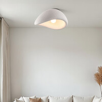 Wabi sabi-taklampa Concrete Aura 60 x 47 cm med steneffekt - vit