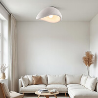 Wabi sabi-taklampa Concrete Aura 60 x 47 cm med steneffekt - vit