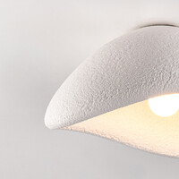Wabi sabi-taklampa Concrete Aura 60 x 47 cm med steneffekt - vit