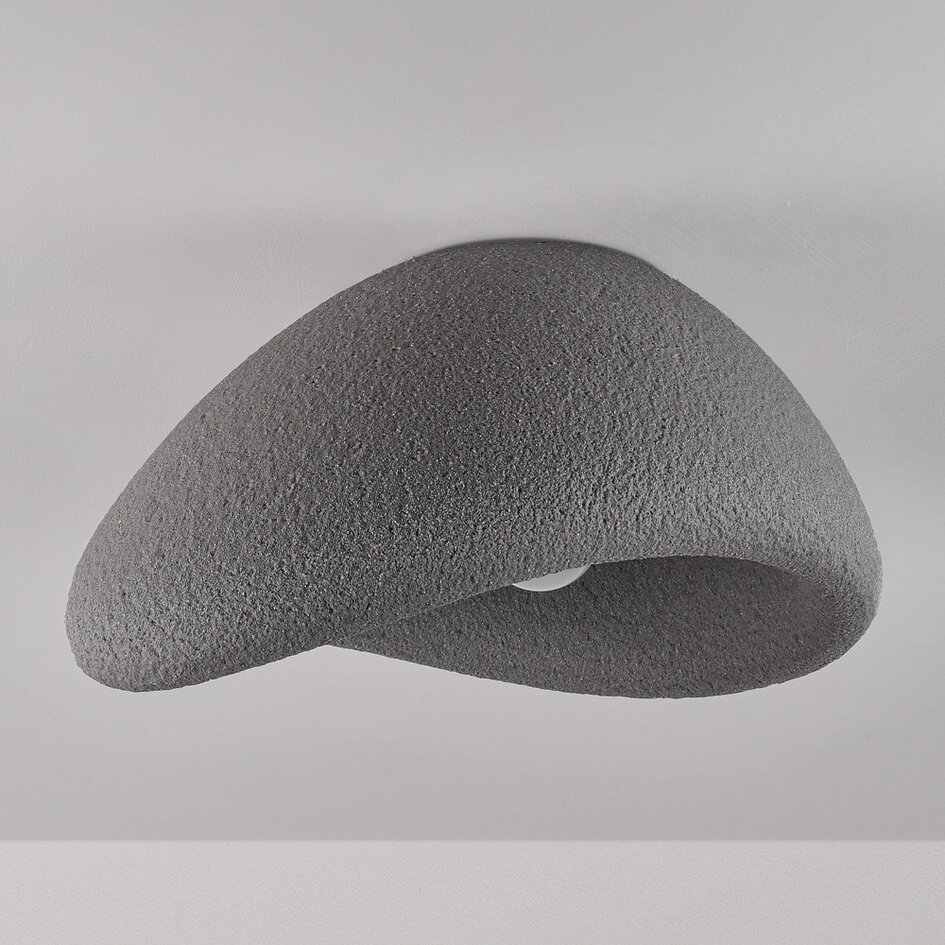 Wabi sabi-taklampa Concrete Aura 60 x 47 cm med steneffekt - grå