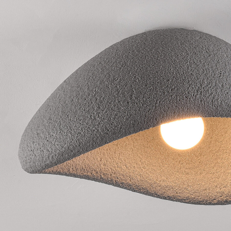 Wabi sabi-taklampa Concrete Aura 60 x 47 cm med steneffekt - grå
