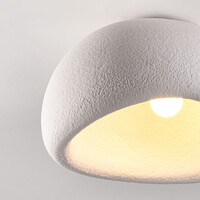 Wabi sabi-taklampa Stone Craft med steneffekt 48 x 38 cm - vit