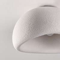 Wabi sabi-taklampa Stone Craft med steneffekt 48 x 38 cm - vit