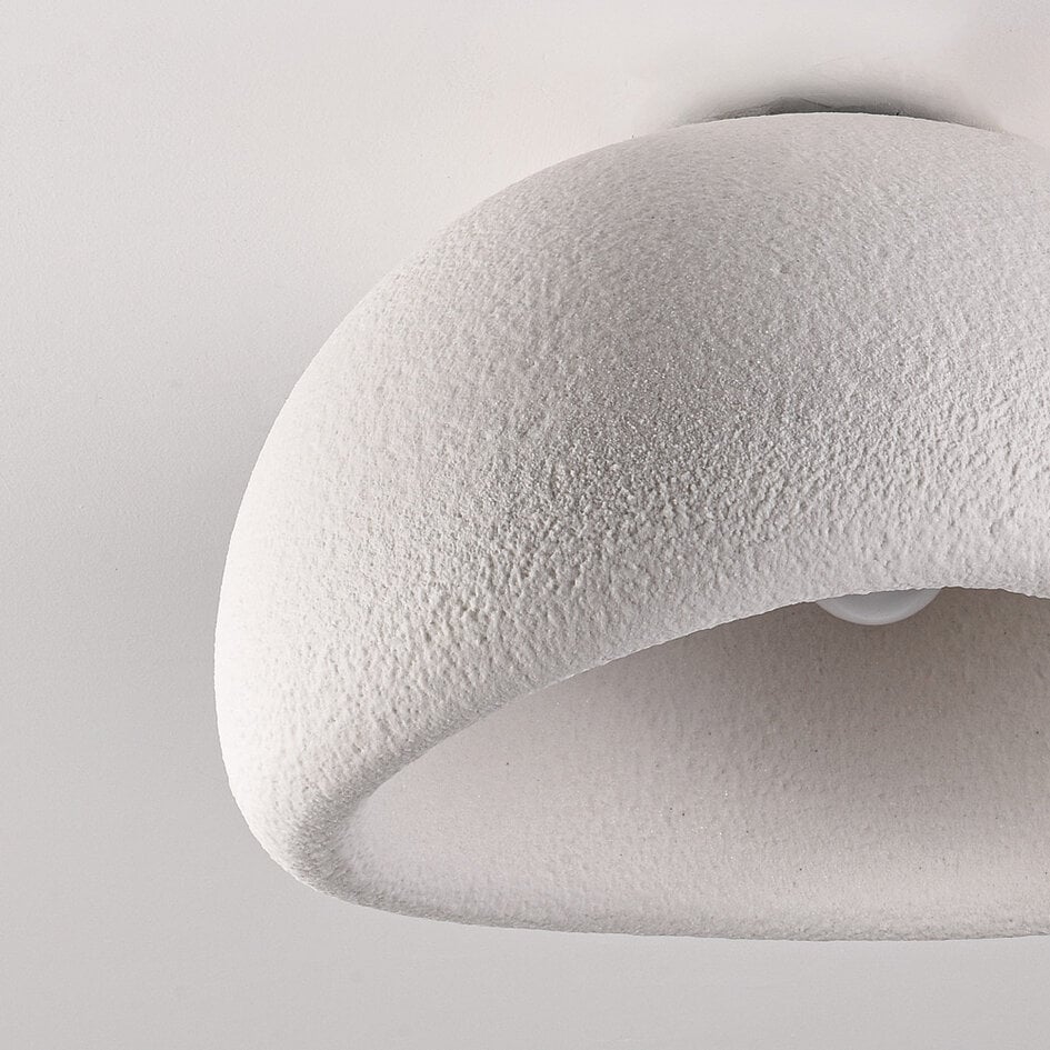 Wabi sabi-taklampa Stone Craft med steneffekt 48 x 38 cm - vit