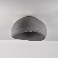 Wabi sabi-taklampa Stone Craft med steneffekt 48 x 38 cm - grå