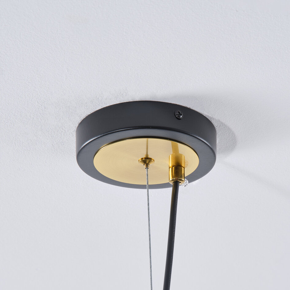 Pendellampa Firenze med fyra lampor - amberfärgat glas
