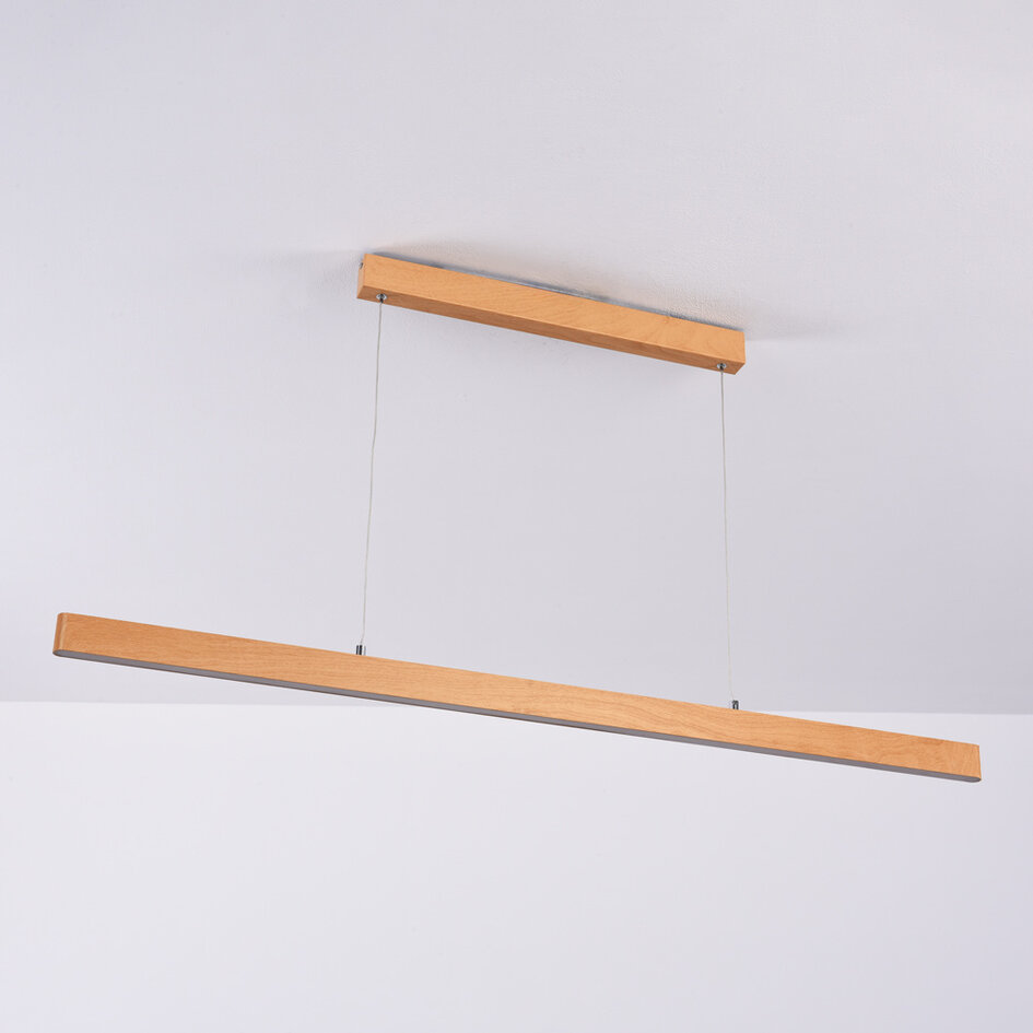 Smart pendellampa Ami med LED och Tuya Smart-appen - träutseende