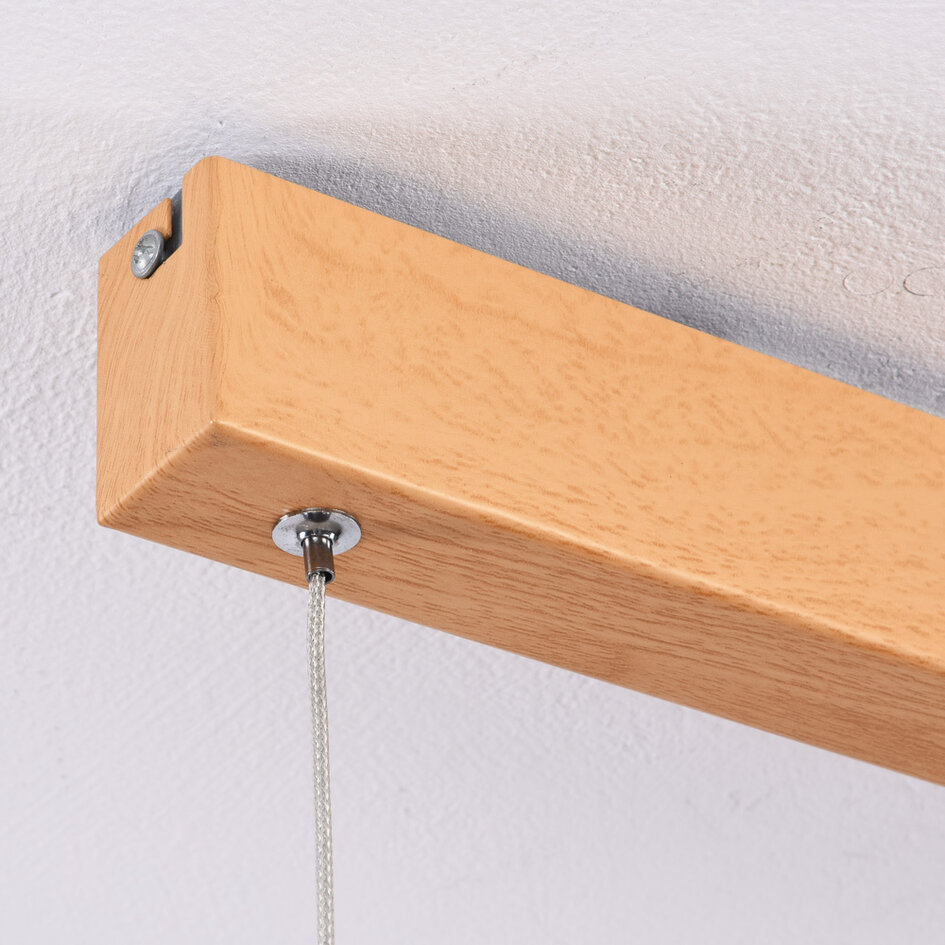 Smart pendellampa Ami med LED och Tuya Smart-appen - träutseende