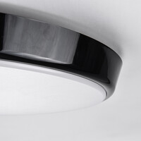 Plafond i svart Ø35,2 cm med nödenhet - CCT-omkopplare 3000K/4000K/6000K